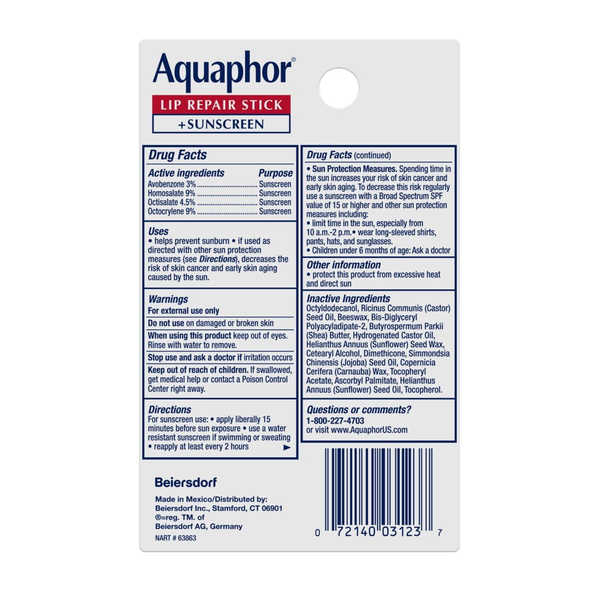 Alternative view of Aquaphor Lip Repair Stick + Sunscreen (Dual Pack)