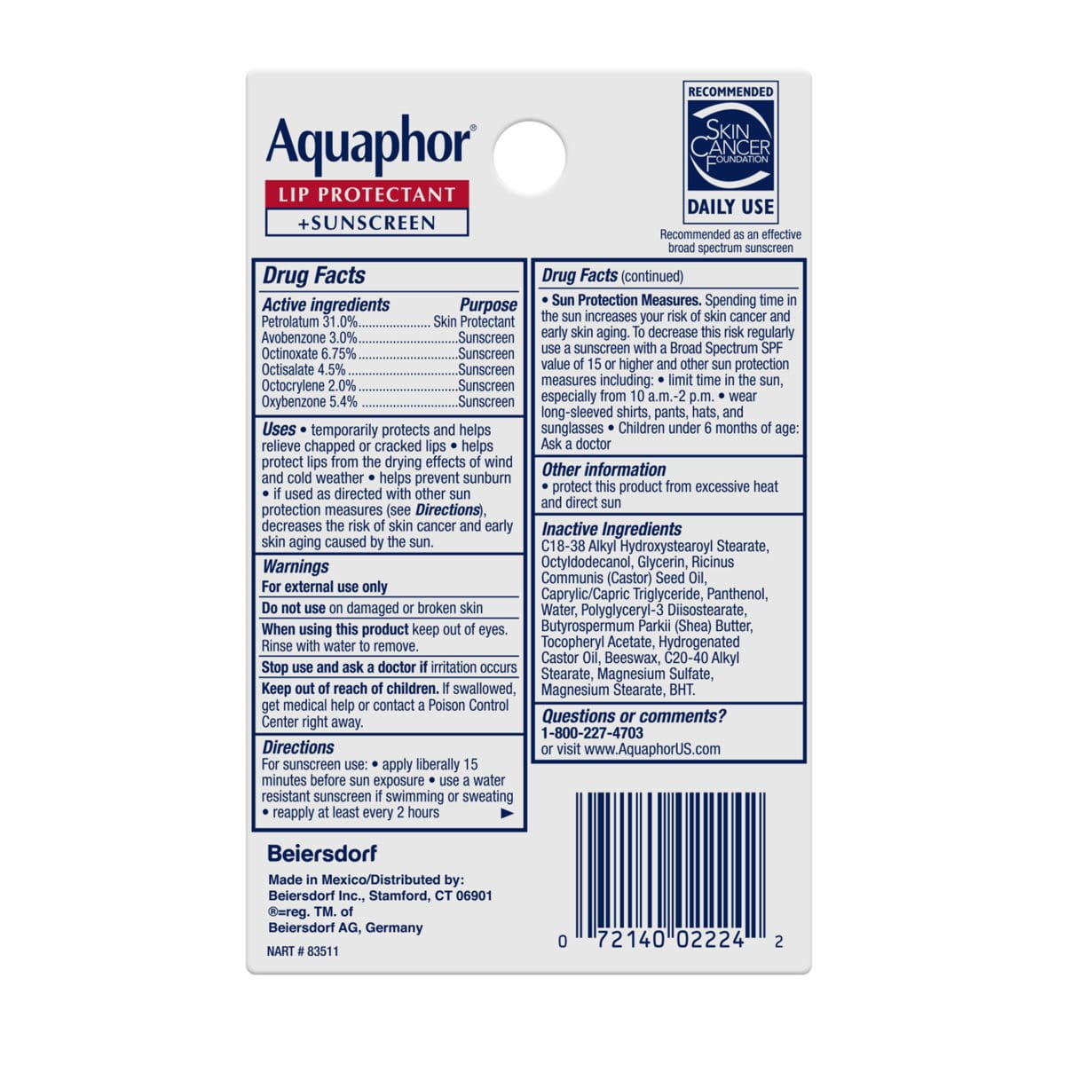 Alternative view of Aquaphor Lip Protectant + SPF (Dual Pack)